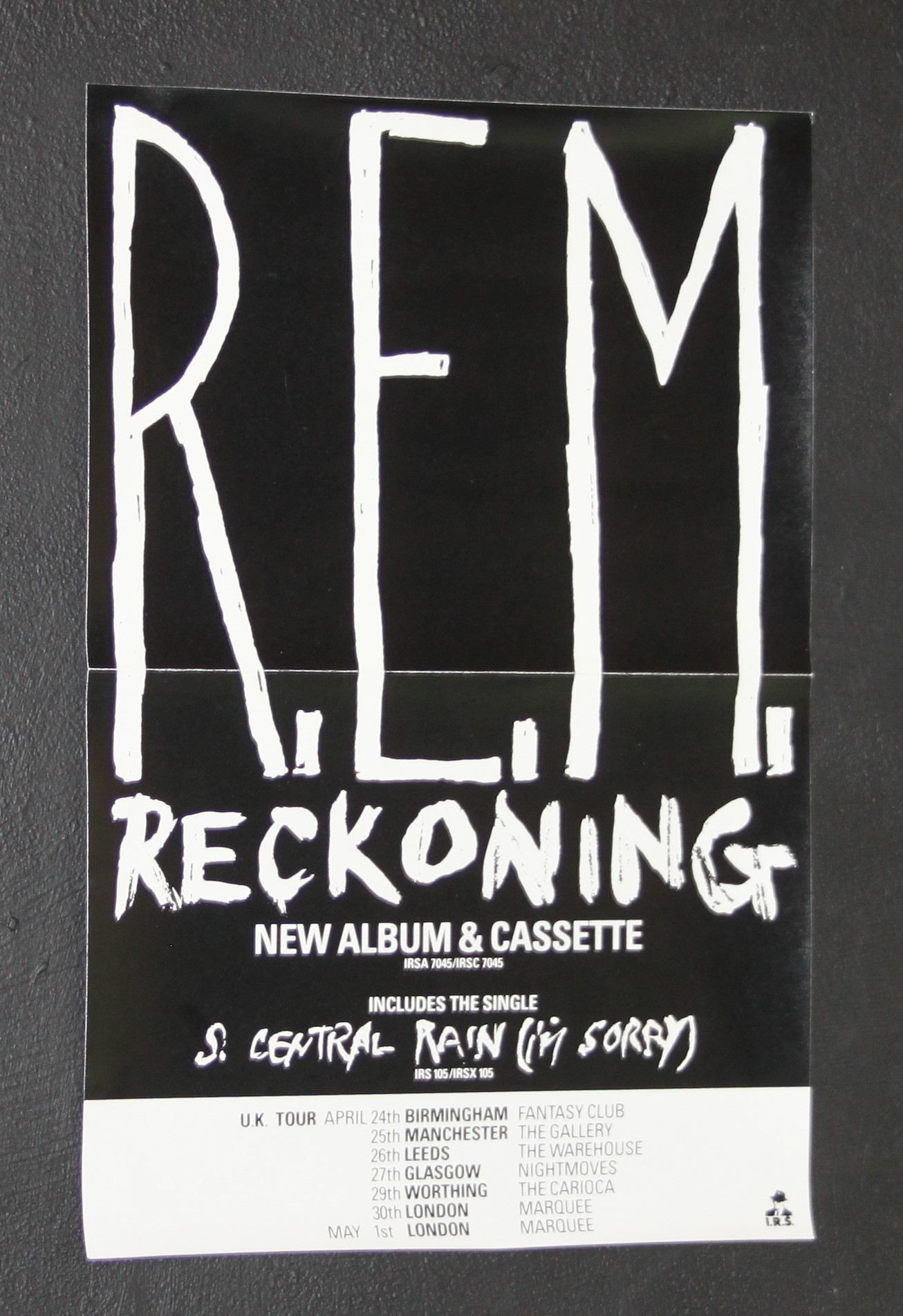 REM REckoning Tour UK punk rock posters